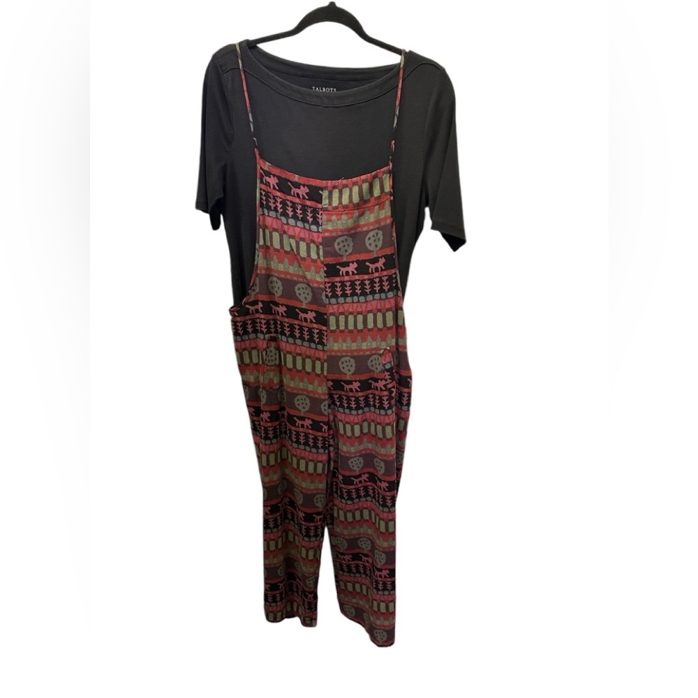 NWT.  Sacred Threads Overalls S/M 221305.  BL/GR - Picture 2 of 3